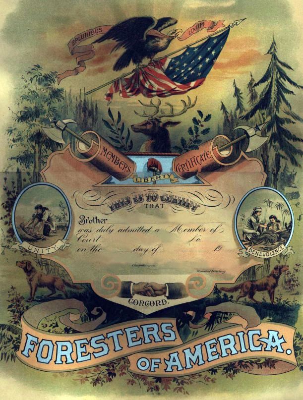 Foresters of America Membership Certificate