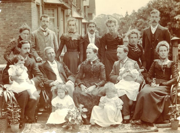 The Copeland family C1900 on roof of shop in Bromley Road